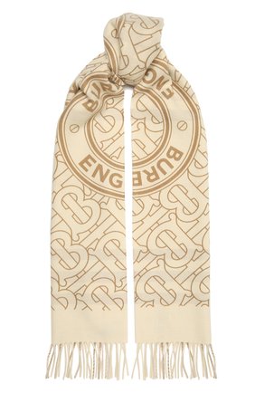 Женский кашемировый шарф BURBERRY белого цвета по цене 43500 руб., арт. 8033610 | Фото 1 Женский кашемировый шарф BURBERRY белого цвета, арт. 8033610 | Фото 1 (Материал: Текстиль, Кашемир, Шерсть; Принт: С принтом)