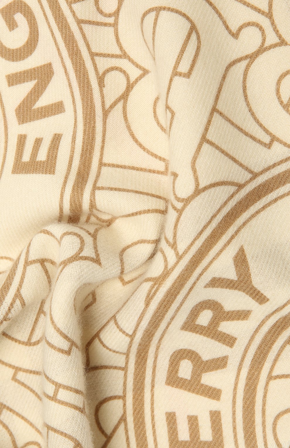 Женский кашемировый шарф BURBERRY белого цвета, арт. 8033610 | Фото 2 (Материал: Текстиль, Кашемир, Шерсть; Принт: С принтом)