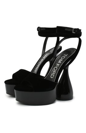 Женские текстильные босоножки TOM FORD черного цвета по цене 88700 руб., арт. W2801R-TVE001 | Фото 1 Женские текстильные босоножки TOM FORD черного цвета, арт. W2801R-TVE001 | Фото 1