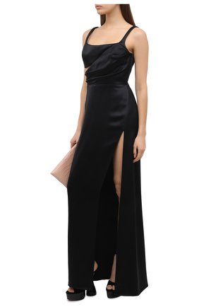 Женское шелковое платье BRANDON MAXWELL черного цвета по цене 278500 руб., арт. GN189PF20 | Фото 2 Женское шелковое платье BRANDON MAXWELL черного цвета, арт. GN189PF20 | Фото 2
