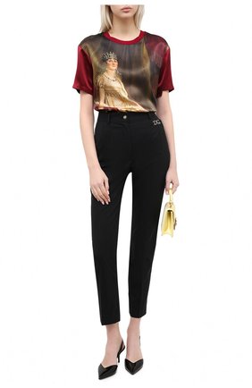 Женский шелковый топ DOLCE & GABBANA бордового цвета по цене 73050 руб., арт. F74R1T/G7WVC | Фото 2 Женский шелковый топ DOLCE & GABBANA бордового цвета, арт. F74R1T/G7WVC | Фото 2