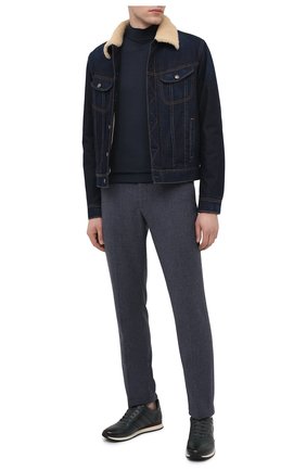 Мужской шерстяная водолазка LORO PIANA синего цвета по цене 299500 руб., арт. FAL2326 | Фото 2 Мужской шерстяная водолазка LORO PIANA синего цвета, арт. FAL2326 | Фото 2