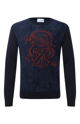 Мужской джемпер ZILLI SPORT синего цвета по цене 119500 руб., арт. MBU-RN570-SP0R9/ML01 | Фото 1 Мужской джемпер ZILLI SPORT синего цвета, арт. MBU-RN570-SP0R9/ML01 | Фото 1 (Материал внешний: Вискоза, Шерсть; Длина (для топов): Стандартные; Рукава: Длинные; Принт: С принтом; Мужское Кросс-КТ: Джемперы; Стили: Классический; Вырез: Круглый; Региональные ограничения белый список (Axapta Mercury): RU)