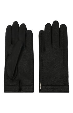 Мужские кожаные перчатки ZILLI черного цвета, арт. MIU-GA149-CERWS/0001 | Фото 2 (Мужское Кросс-КТ: Кожа и замша; Региональные ограничения белый список (Axapta Mercury): RU; Материал: Натуральная кожа)