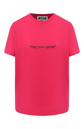 Женская хлопковая футболка MSGM фуксия цвета по цене 8915 руб., арт. 2945MDM33 207648 | Фото 1 Женская хлопковая футболка MSGM фуксия цвета, арт. 2945MDM33 207648 | Фото 1