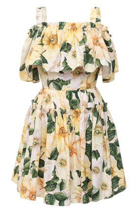 Женское хлопковое платье DOLCE & GABBANA желтого цвета по цене 99300 руб., арт. F63X7T/HS5IA | Фото 1 Женское хлопковое платье DOLCE & GABBANA желтого цвета, арт. F63X7T/HS5IA | Фото 1