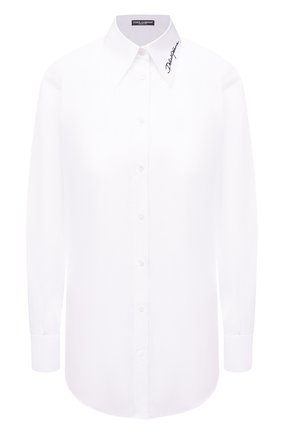 Женская хлопковая рубашка DOLCE & GABBANA белого цвета по цене 39850 руб., арт. F5N09Z/GD0F7 | Фото 1 Женская хлопковая рубашка DOLCE & GABBANA белого цвета, арт. F5N09Z/GD0F7 | Фото 1