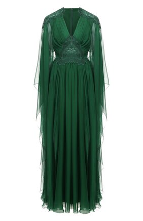 Женское шелковое платье ZUHAIR MURAD зеленого цвета по цене 499500 руб., арт. KAP20044/CHSI003 | Фото 1 Женское шелковое платье ZUHAIR MURAD зеленого цвета, арт. KAP20044/CHSI003 | Фото 1