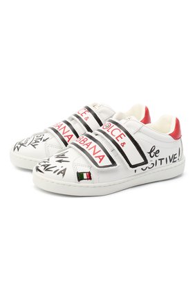 Детские кожаные кеды DOLCE & GABBANA красного цвета по цене 26550 руб., арт. E10902/B6302/24-28 | Фото 1 Детские кожаные кеды DOLCE & GABBANA красного цвета, арт. E10902/B6302/24-28 | Фото 1