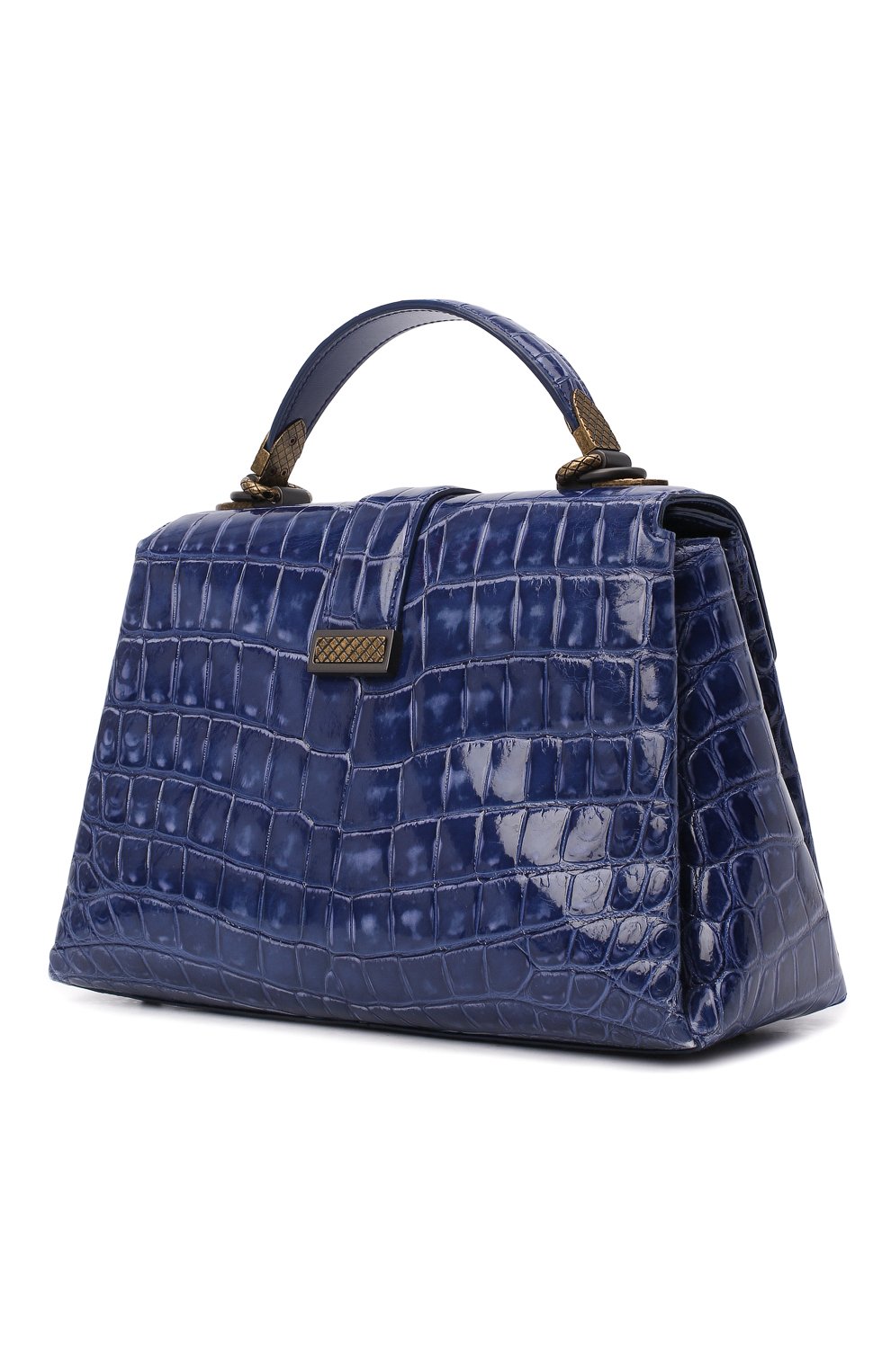 Женская сумка из кожи крокодила BOTTEGA VENETA синего цвета по цене 0 руб., арт. 510709/V0467/CNIL | Фото 3 Женская сумка из кожи крокодила BOTTEGA VENETA синего цвета, арт. 510709/V0467/CNIL | Фото 3 (Сумки-технические: Сумки через плечо, Сумки top-handle; Материал: Экзотическая кожа; Размер: medium; Ремень/цепочка: На ремешке)