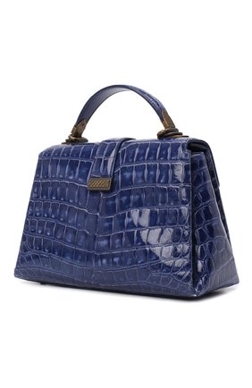 Женская сумка из кожи крокодила BOTTEGA VENETA синего цвета по цене 0 руб., арт. 510709/V0467/CNIL | Фото 3 Женская сумка из кожи крокодила BOTTEGA VENETA синего цвета, арт. 510709/V0467/CNIL | Фото 3 (Сумки-технические: Сумки через плечо, Сумки top-handle; Материал: Экзотическая кожа; Размер: medium; Ремень/цепочка: На ремешке)