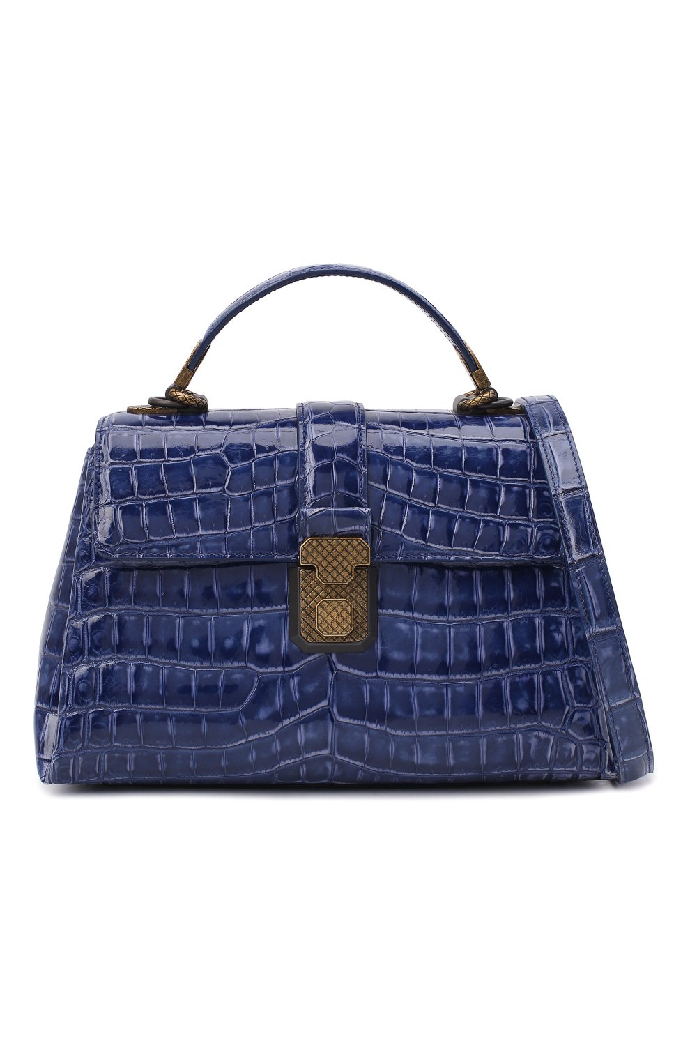Женская сумка из кожи крокодила BOTTEGA VENETA синего цвета по цене 0 руб., арт. 510709/V0467/CNIL | Фото 6 Женская сумка из кожи крокодила BOTTEGA VENETA синего цвета, арт. 510709/V0467/CNIL | Фото 6 (Сумки-технические: Сумки через плечо, Сумки top-handle; Материал: Экзотическая кожа; Размер: medium; Ремень/цепочка: На ремешке)