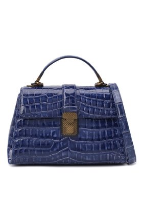 Женская сумка из кожи крокодила BOTTEGA VENETA синего цвета по цене 0 руб., арт. 510709/V0467/CNIL | Фото 6 Женская сумка из кожи крокодила BOTTEGA VENETA синего цвета, арт. 510709/V0467/CNIL | Фото 6 (Сумки-технические: Сумки через плечо, Сумки top-handle; Материал: Экзотическая кожа; Размер: medium; Ремень/цепочка: На ремешке)