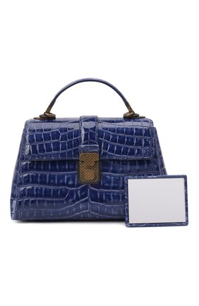 Женская сумка из кожи крокодила BOTTEGA VENETA синего цвета по цене 0 руб., арт. 510709/V0467/CNIL | Фото 7 Женская сумка из кожи крокодила BOTTEGA VENETA синего цвета, арт. 510709/V0467/CNIL | Фото 7 (Сумки-технические: Сумки через плечо, Сумки top-handle; Материал: Экзотическая кожа; Размер: medium; Ремень/цепочка: На ремешке)