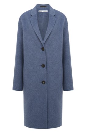 Женское шерстяное пальто ACNE STUDIOS голубого цвета по цене 95700 руб., арт. A90281 | Фото 1 Женское шерстяное пальто ACNE STUDIOS голубого цвета, арт. A90281 | Фото 1