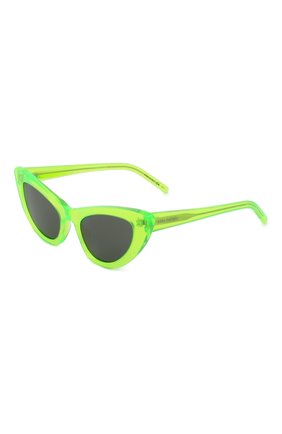 Женские солнцезащитные очки SAINT LAURENT зеленого цвета, арт. SL 213 LILY | Фото 1 (Тип очков: С/з; Очки форма: Cat-eye)