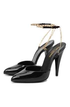 Женская кожаные туфли kika SAINT LAURENT черного цвета по цене 73350 руб., арт. 637740/0NP00 | Фото 1 Женская кожаные туфли kika SAINT LAURENT черного цвета, арт. 637740/0NP00 | Фото 1