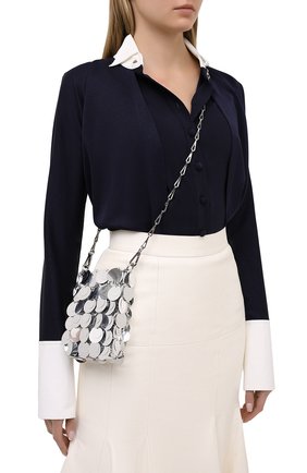 Женская сумка iconic sparkle mini PACO RABANNE серебряного цвета по цене 48800 руб., арт. 20PSS0094PLX001 | Фото 2 Женская сумка iconic sparkle mini PACO RABANNE серебряного цвета, арт. 20PSS0094PLX001 | Фото 2