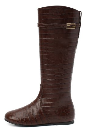 Детские кожаные сапоги FENDI коричневого цвета по цене 57600 руб., арт. JFR311/TC3/27-31 | Фото 2 Детские кожаные сапоги FENDI коричневого цвета, арт. JFR311/TC3/27-31 | Фото 2 (Материал внутренний: Натуральная кожа; Материал внешний: Кожа)