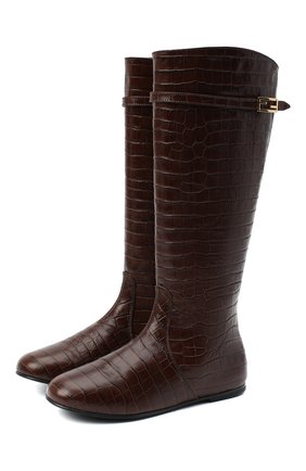 Детские кожаные сапоги FENDI коричневого цвета по цене 68850 руб., арт. JFR311/TC3/32-39 | Фото 1 Детские кожаные сапоги FENDI коричневого цвета, арт. JFR311/TC3/32-39 | Фото 1
