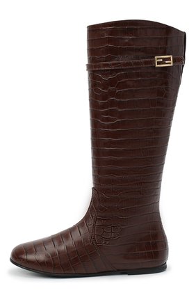 Детские кожаные сапоги FENDI коричневого цвета по цене 68850 руб., арт. JFR311/TC3/32-39 | Фото 2 Детские кожаные сапоги FENDI коричневого цвета, арт. JFR311/TC3/32-39 | Фото 2