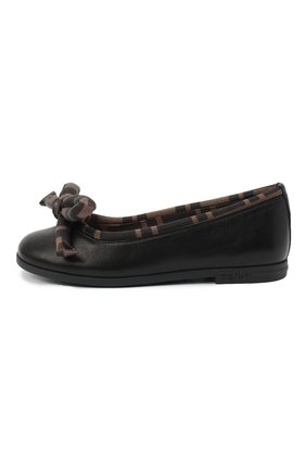 Детские кожаные балетки FENDI черного цвета по цене 48250 руб., арт. JFR314/AD7C/27-31 | Фото 2 Детские кожаные балетки FENDI черного цвета, арт. JFR314/AD7C/27-31 | Фото 2 (Материал внутренний: Натуральная кожа, Текстиль; Материал внешний: Кожа; Девочки-школьная форма: Классическая обувь; Региональные ограничения белый список (Axapta Mercury): RU; Длина стельки: 20, 18,5, 19)