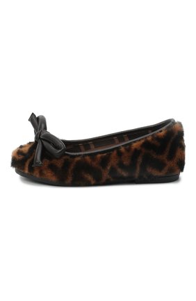 Детские кожаные балетки с меховой отделкой FENDI коричневого цвета по цене 48250 руб., арт. JFR314/AD7M/27-31 | Фото 2 Детские кожаные балетки с меховой отделкой FENDI коричневого цвета, арт. JFR314/AD7M/27-31 | Фото 2 (Материал внешний: Натуральный мех; Материал внутренний: Натуральная кожа)