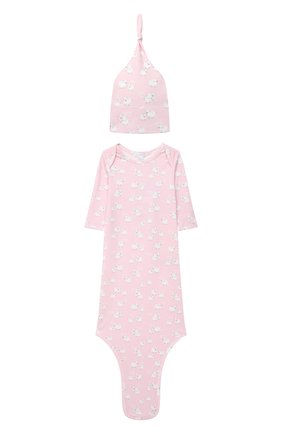 Детского комплект из платья на завязке и шапки KISSY KISSY розового цвета по цене 5640 руб., арт. KGW05039N | Фото 1 Детского комплект из платья на завязке и шапки KISSY KISSY розового цвета, арт. KGW05039N | Фото 1