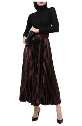 Женская плиссированная юбка DOLCE & GABBANA темно-коричневого цвета по цене 99500 руб., арт. F4BYVT/FUVKZ | Фото 2 Женская плиссированная юбка DOLCE & GABBANA темно-коричневого цвета, арт. F4BYVT/FUVKZ | Фото 2