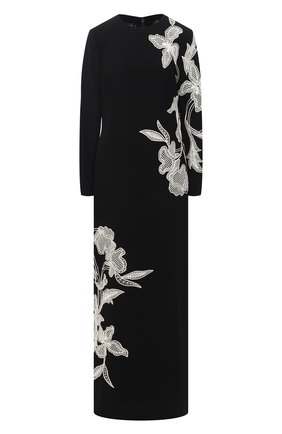 Женское платье из вискозы OSCAR DE LA RENTA черного цвета по цене 682000 руб., арт. 20PE026CPS | Фото 1 Женское платье из вискозы OSCAR DE LA RENTA черного цвета, арт. 20PE026CPS | Фото 1