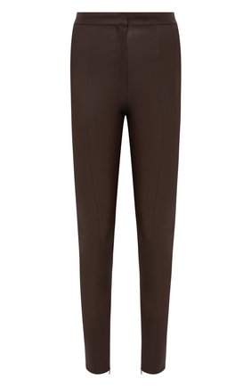 Женские кожаные брюки BALMAIN темно-коричневого цвета по цене 183000 руб., арт. UF05885/L055 | Фото 1 Женские кожаные брюки BALMAIN темно-коричневого цвета, арт. UF05885/L055 | Фото 1