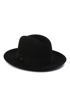 Женская фетровая шляпа SAINT LAURENT черного цвета, арт. 628281/3YG07 | Фото 1 (Материал: Шерсть, Текстиль)