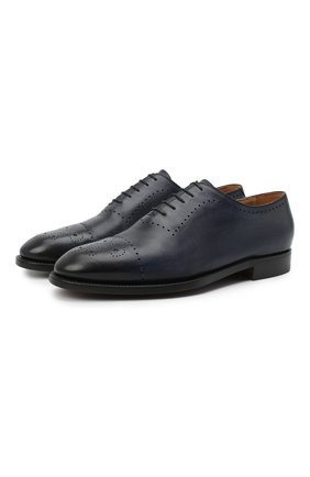 Мужские кожаные оксфорды KITON темно-синего цвета по цене 195500 руб., арт. USSCARAN00100 | Фото 1 Мужские кожаные оксфорды KITON темно-синего цвета, арт. USSCARAN00100 | Фото 1