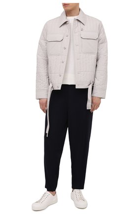 Мужской брюки из шерсти и вискозы YOHJI YAMAMOTO темно-синего цвета по цене 99650 руб., арт. HR-P45-149 | Фото 2 Мужской брюки из шерсти и вискозы YOHJI YAMAMOTO темно-синего цвета, арт. HR-P45-149 | Фото 2