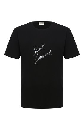 Мужская хлопковая футболка SAINT LAURENT черного цвета по цене 30850 руб., арт. 480406/YB1GN | Фото 1 Мужская хлопковая футболка SAINT LAURENT черного цвета, арт. 480406/YB1GN | Фото 1