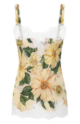 Женская топ из шелка и хлопка DOLCE & GABBANA желтого цвета по цене 49950 руб., арт. 07A00T/FSA0E | Фото 1 Женская топ из шелка и хлопка DOLCE & GABBANA желтого цвета, арт. 07A00T/FSA0E | Фото 1