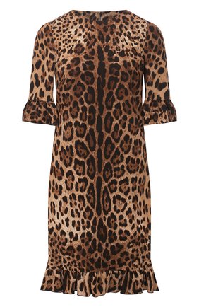 Женское платье из вискозы DOLCE & GABBANA леопардового цвета по цене 152500 руб., арт. F6I6XT/FSRKI | Фото 1 Женское платье из вискозы DOLCE & GABBANA леопардового цвета, арт. F6I6XT/FSRKI | Фото 1