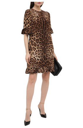 Женское платье из вискозы DOLCE & GABBANA леопардового цвета по цене 152500 руб., арт. F6I6XT/FSRKI | Фото 2 Женское платье из вискозы DOLCE & GABBANA леопардового цвета, арт. F6I6XT/FSRKI | Фото 2