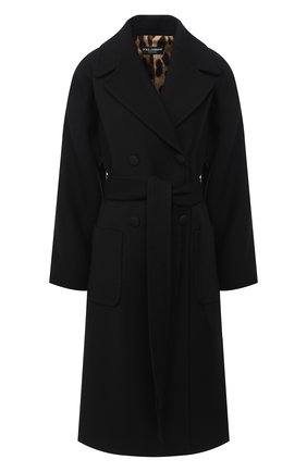Женское шерстяное пальто DOLCE & GABBANA черного цвета по цене 186500 руб., арт. F0AJ0T/FU2TS | Фото 1 Женское шерстяное пальто DOLCE & GABBANA черного цвета, арт. F0AJ0T/FU2TS | Фото 1
