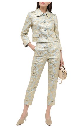 Женские брюки DOLCE & GABBANA голубого цвета по цене 89950 руб., арт. FTBVMT/HJMLB | Фото 2 Женские брюки DOLCE & GABBANA голубого цвета, арт. FTBVMT/HJMLB | Фото 2