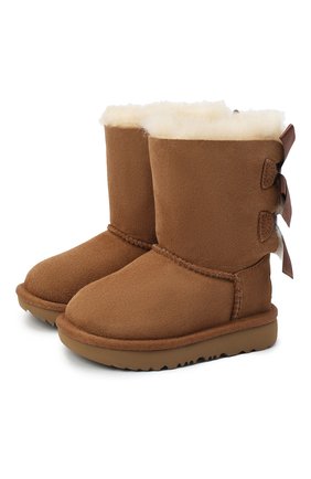 Детские угги bailey bow ii UGG коричневого цвета по цене 12250 руб., арт. 1017394T_CHE | Фото 1 Детские угги bailey bow ii UGG коричневого цвета, арт. 1017394T_CHE | Фото 1 (Материал внешний: Замша; Материал утеплителя: Шерсть; Кросс-КТ: полусапоги)