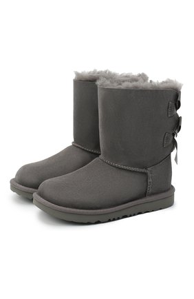 Детские угги bailey bow ii UGG серого цвета по цене 15100 руб., арт. 1017394K_GREY | Фото 1 Детские угги bailey bow ii UGG серого цвета, арт. 1017394K_GREY | Фото 1 (Материал внешний: Замша; Материал утеплителя: Шерсть, Натуральный мех; Кросс-КТ: полусапоги)