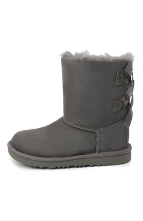 Детские угги bailey bow ii UGG серого цвета по цене 15100 руб., арт. 1017394K_GREY | Фото 2 Детские угги bailey bow ii UGG серого цвета, арт. 1017394K_GREY | Фото 2 (Материал внешний: Замша; Материал утеплителя: Шерсть, Натуральный мех; Кросс-КТ: полусапоги)