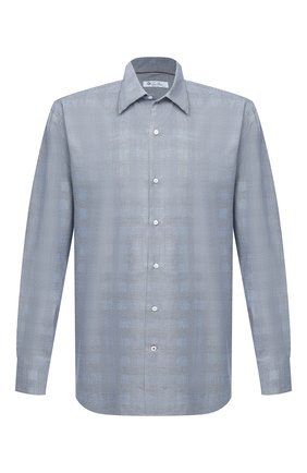 Мужская хлопковая рубашка LORO PIANA синего цвета по цене 49950 руб., арт. FAL4361 | Фото 1 Мужская хлопковая рубашка LORO PIANA синего цвета, арт. FAL4361 | Фото 1