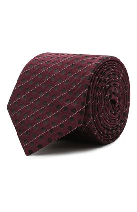 Мужской шелковый галстук DOLCE & GABBANA бордового цвета, арт. GT149E/G0JNP | Фото 1 (Материал: Текстиль, Шелк; Принт: С принтом)