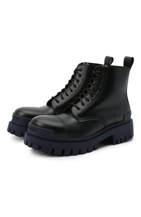 Мужские кожаные ботинки strike BALENCIAGA темно-синего цвета по цене 67650 руб., арт. 589338/WA967 | Фото 1 Мужские кожаные ботинки strike BALENCIAGA темно-синего цвета, арт. 589338/WA967 | Фото 1