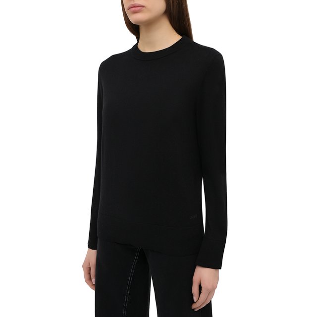 Хлопковый пуловер BOSS 50436149, цвет чёрный, размер 48 - фото 3