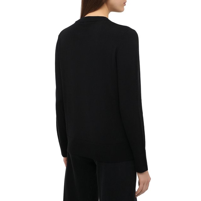 Хлопковый пуловер BOSS 50436149, цвет чёрный, размер 48 - фото 4