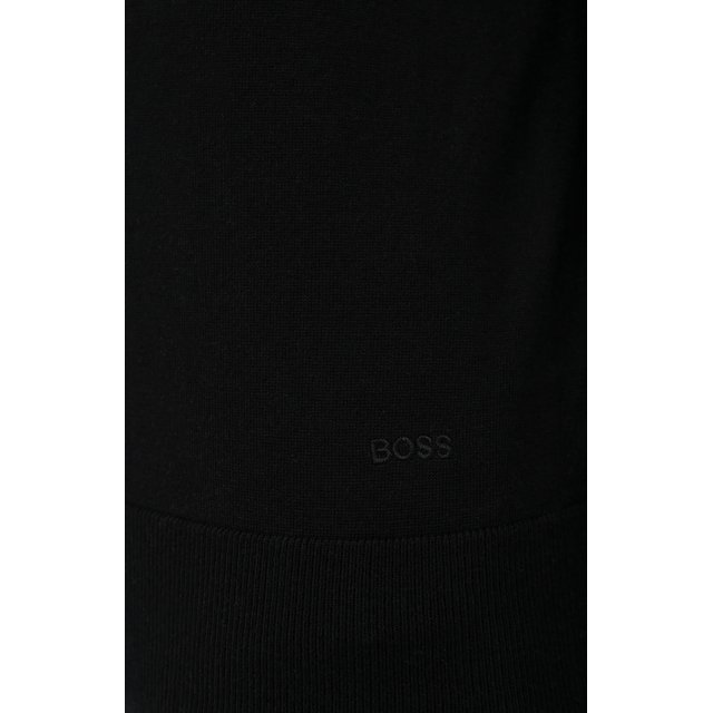 Хлопковый пуловер BOSS 50436149, цвет чёрный, размер 48 - фото 5