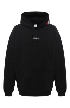Мужской хлопковое худи VETEMENTS черного цвета по цене 63350 руб., арт. UE51TR550B 1601/M | Фото 1 Мужской хлопковое худи VETEMENTS черного цвета, арт. UE51TR550B 1601/M | Фото 1